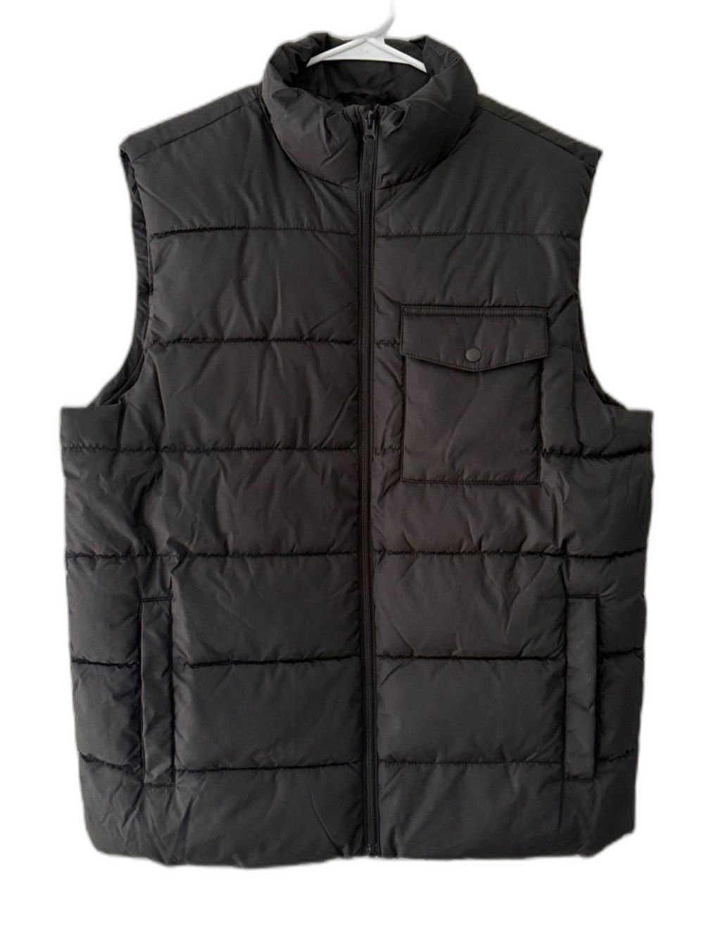 Quilted Puffer Vest Zipper Black Men’s Lt Large Tall 746646 Old Navy